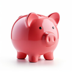 Piggy bank on white background