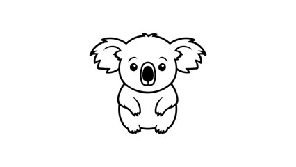 very cute toy koala outline vector illustration