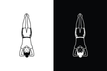 Yoga logo silhouette vector. Yoga symbol vector sign isolated on white background.