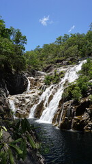 Clamshell falls Behana gorge stunning waterfall in tropical north queensland australia