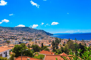 Aerial view of Funchal, capital of Madeira Island, Portugal