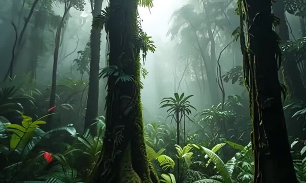 3d view of rainforest
