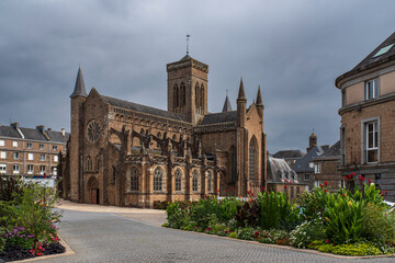 Church in the town of Vire in Normandy, France