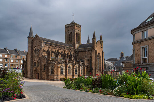 Church in the town of Vire in Normandy, France