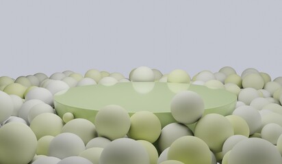 Circle podium, geometric shapes, 3D illustration