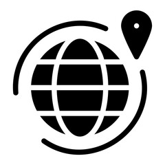 around the world glyph icon