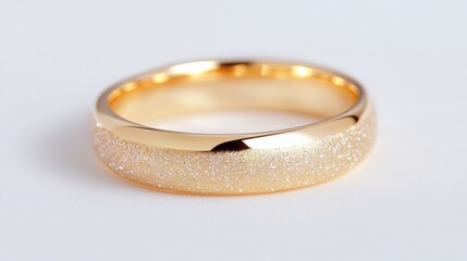 Discover the elegance of a polished gold ring with sparkling accents for timeless style