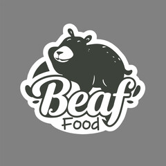 Food delivery man logo with motor bike sticker characters