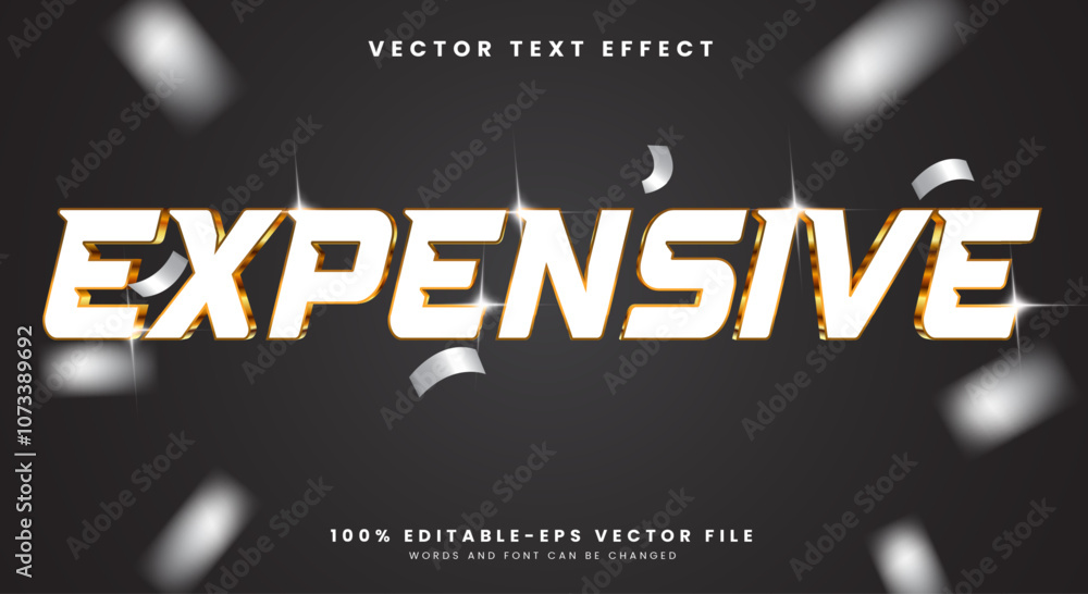Poster expensive 3d editable text effect template premium vector style