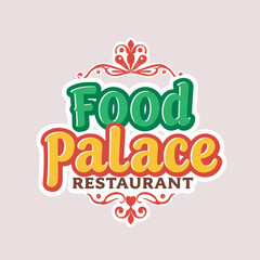 Food delivery man logo with motor bike sticker characters