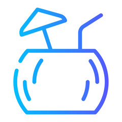 coconut drink gradient icon