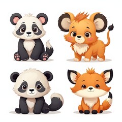 Fototapeta premium set of funny animals
