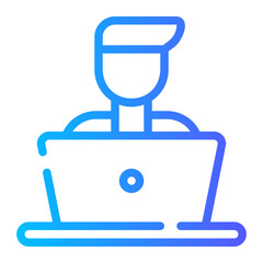 digital nomad gradient icon