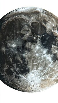 Isolated detailed moon texture with realistic surface