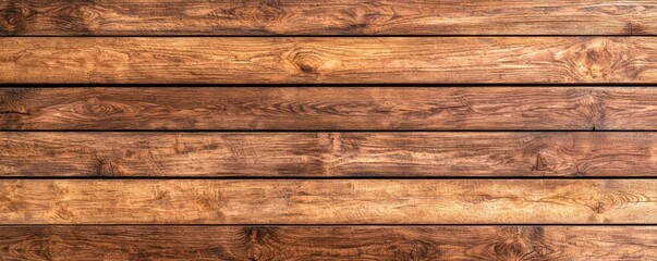Fototapeta premium A close-up view of rustic wooden planks, showcasing rich textures and natural patterns in a warm, earthy color palette.