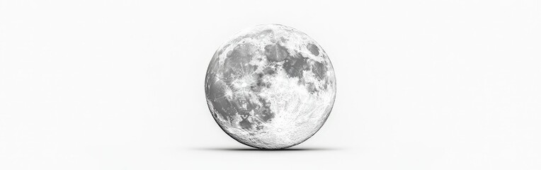 Isolated detailed moon texture with realistic surface
