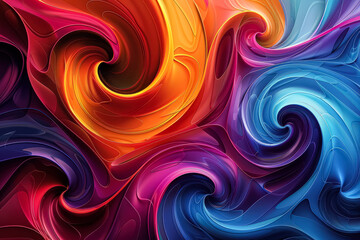 Fototapeta premium Colorful, abstract painting with a purple and blue swirl. The painting is full of vibrant colors and has a dreamy, whimsical feel to it