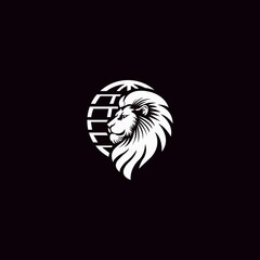 Lion head mascot logo design