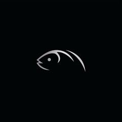 Fish creative outline vector logo design