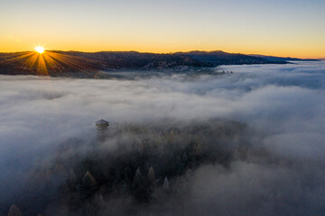 Góra Malnik, Dolina Popradu, Beskid Sądecki, Małopolska, jesień