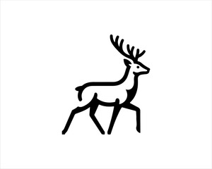Deer logo vector template.