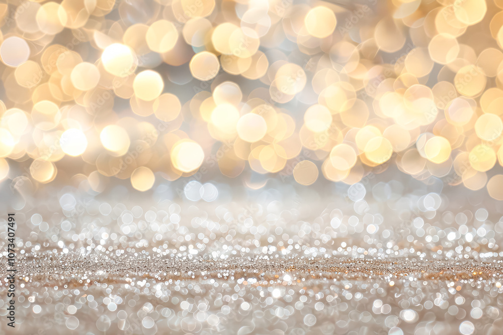 Poster blurry image of a white background with a few yellow dots. the image has a dreamy, ethereal quality 