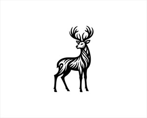 Deer logo vector template.