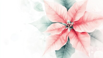 Fototapeta premium Elegant Watercolor Poinsettia on a Soft Background