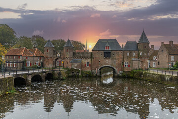 Historic Land- and watergate the Koppelpoort in Amersfoort.