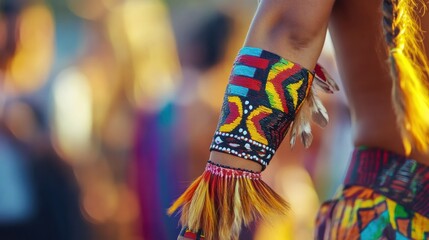 Indigenous Dance with Colorful Ornament