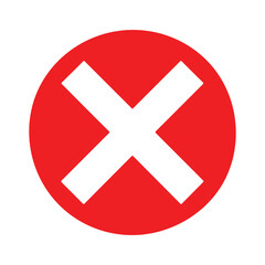 Obraz premium Red Cancel Icon: Deny, Reject, or Delete Symbol for Web Interfaces