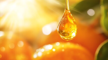 Natural vitamin C serum and face cream. Anti aging antioxidant beauty serum.