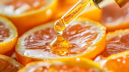 Natural vitamin C serum and face cream. Anti aging antioxidant beauty serum.