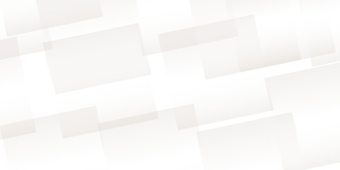 Abstract minimal geometric white and gray light background design. white transparent material in triangle diamond and squares shapes in random geometric pattern.