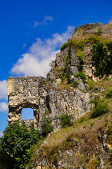 Saint Cirq La Popie. France. La Roca de La Popie is the highest point in the town. At the top there was a castle from the 10th century. Currently, only ruins remain.