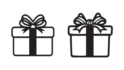 Silhouette gift boxes. Vector gift box for the holidays like Christmas, valentines day, birthday. Giftboxes vector illustration.