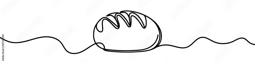 Aufkleber single line is creating the shape of a loaf of bread. vector illustration.