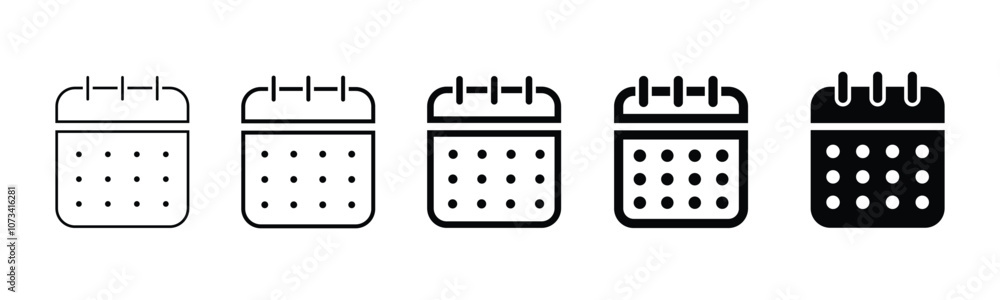 Poster calendar icon set. calendar vector icon. line and glyph calendar set. month calendar. perfect for we