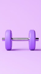 Purple polygonal dumbbell on a simple purple gradient background – Representing modern fitness, strength training, and minimalist design