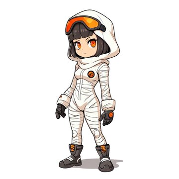 recommend clip art: Anime Girl in a White Jumpsuit