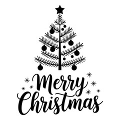 Happy New Year , Merry Christmas text vector illustration.