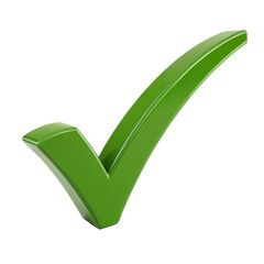3d green check mark sign isolated, AI generated