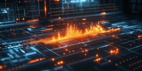 Seismograph displaying fluctuating wave patterns indicating seismic activity