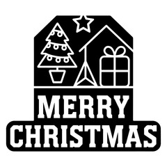 Merry Christmas text with heart vector illustration.