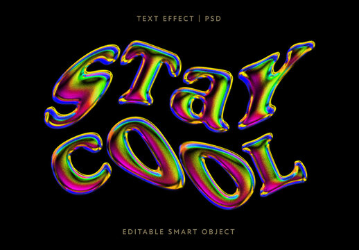 Warped Colorful Chrome Text Effect
