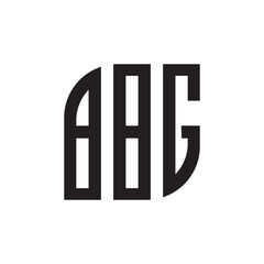 ABG letter logo design with white background in illustrator, vector logo modern alphabet font