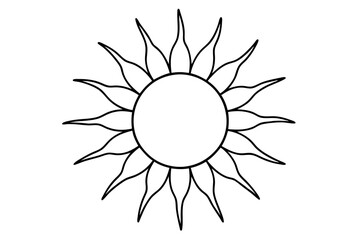 sun line art vector white background