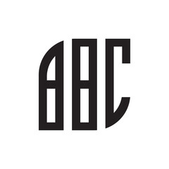 BBC letter logo design with white background in illustrator, vector logo modern alphabet font