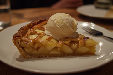 Classic Apple Pie with Vanilla Ice Cream