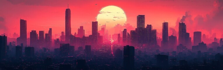 Fototapeta premium Wealth and poverty contrast, futuristic dystopian cityscape